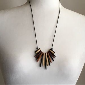 Jewelry - Earthy Wood Spikes Adjustable Length Necklace 24” Jewelry - Earthy Wood Spikes Adjustable Length Necklace 24”